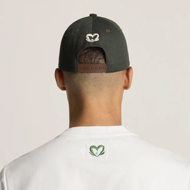 Cordori Unisex Terrano Two-Tone Suede Brim Cotton Cap Dark Green & Dark Brown One Size Adjustable