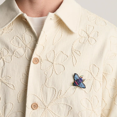 Cordori Flight of Flora Bee-Inspired Hand-Embroidered Brooch
