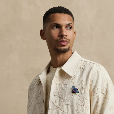 Cordori Flight of Flora Bee-Inspired Hand-Embroidered Brooch