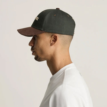 Cordori Unisex Terrano Two-Tone Suede Brim Cotton Cap Dark Green & Dark Brown One Size Adjustable