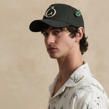 Cordori Unisex Valerno Cotton Cap Dark Green One Size Adjustable 5-Panel CO Emblem